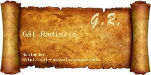 Gál Radiszló névjegykártya
